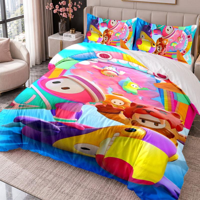 Fall Guys 3Pcs Bedding Set Duvet Cover With Two Pillowcases For Bedroom Home Decoration