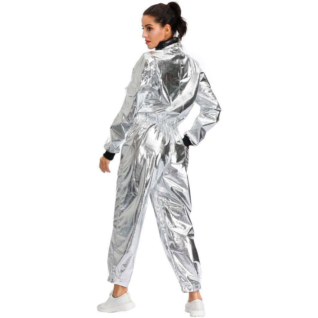 Halloween Couple Wandering the Earth with the Same Space Costume, Uniform Female Astronaut Stage Outfit