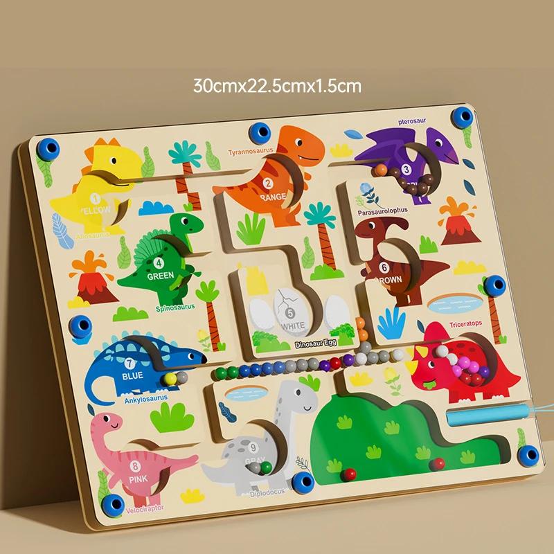 Children Montessori Toy Magnetic Pen Moving Ball Game Color Sorting Counting Board Fine Motor Training Sensory Educational Toys