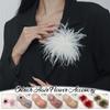 1Pc Feather Headwear Fashion Bridal Hairband Exquisite Ostrich Feathers Brooch Pin DIY Clothing Accessories Ostrich Feather
