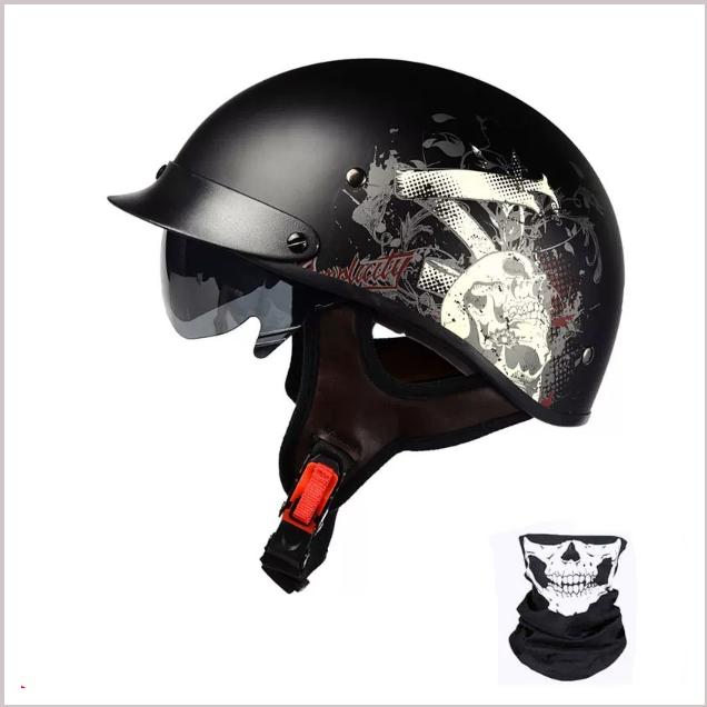 3C Certified Half Helmet Vintage Motorcycle Helmet Harley Motorcycle Helmet Electric Vehicle Bucket Helmet