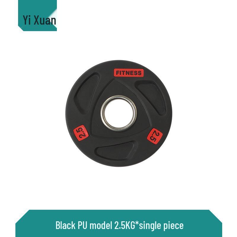 Colored PU Barbell Plates with Rubber Coating and Hand Grips for Weightlifting and Competition
