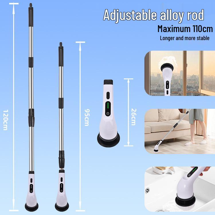 Multifunction Electric Cleaning Brush: Adjustable Nine-in-One for Bathroom & Glass