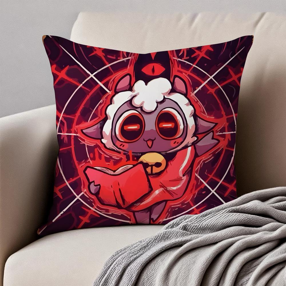 Gothic CCult Of The Lambs Game Cushion Cover Pillowcase Antidustmite Invisible Zipper Short Plush Sofa Cushion