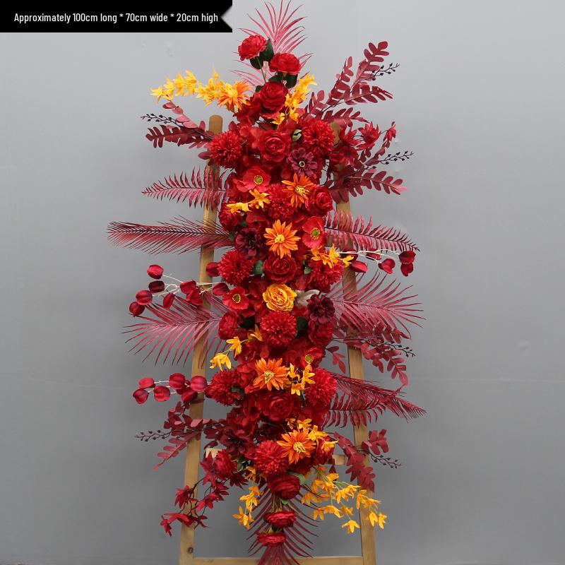 Blumen Kunstseide Blumenstreifen Set: Lange Hängegang-Anordnung & Hochzeitsaal-Dekor