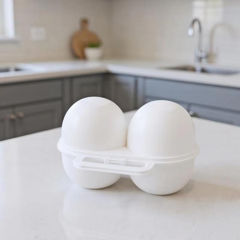 2-Cell Outdoor Portable Egg Storage Box Plastic Shock-Absorbing Anti Drop Egg Tray For Refrigerator Camping Picnic Daily Use