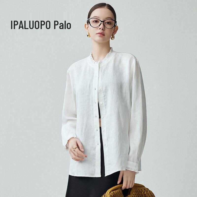PALUOPO New Chinese Style 100% Linen Women s Shirt S