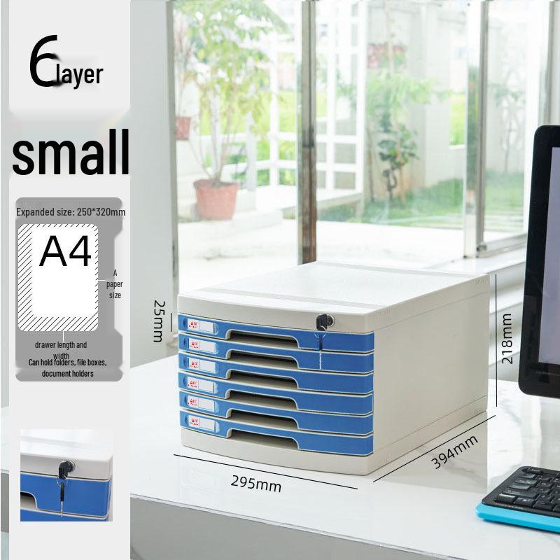 Abschließbarer mehrschichtiger A4-Desktop-Aktenschrank und Aufbewahrungsbox