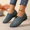 Wedge heel casual single shoes women's summer new shallow mouth pointed head one pedal suede single shoes