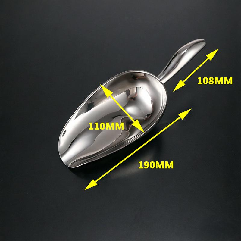 Stainless Steel Thickened Ice and Food Shovel for Tea and Milk Shops