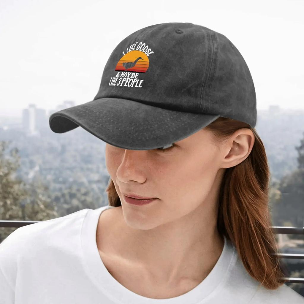 2026 Ich mag Gänse und vielleicht 3 Leute Hüte Lustiger Golfhut Pigment Schwarz Laufmütze Herren Geschenke Für Tochter Outdoor Hüte