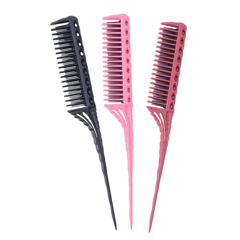 1Pc Professional Hair Combs Tip Tail Comb Barber Hairdressing Comb 3-Row Teeth Detangling Comb Salon Tools Barber Accessories