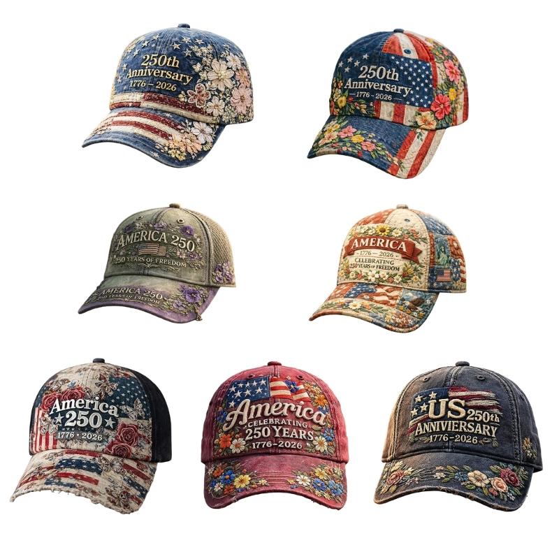 Breathable Cotton Cap For Outdoor Activities 250th Anniversary Of American Independence Lightweight Design