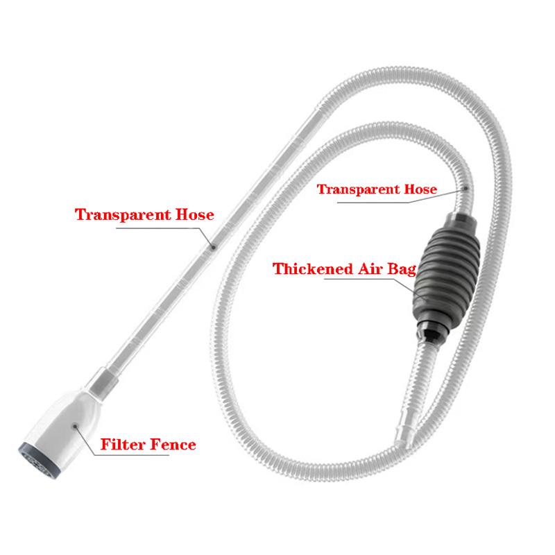 Siphon Pump With Filter Nozzle Fish Tank Water Changer Air Pump Cleaning Accessorie Handheld Aquarium Gravel Cleaner Vacuum 1.5m