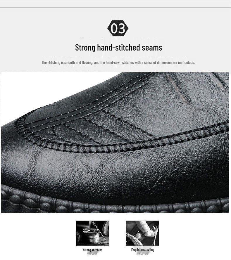 2026 Men's Slip-on Casual Leather Shoes - Breathable, Soft Sole, Anti-slip, Perfect for Business and Everyday Wear