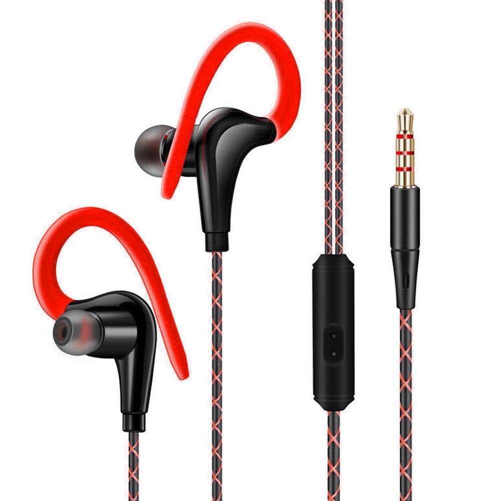 3.5mm Bass Earphones IPX5 Waterproof Earhook Sports Running Headphones For Xiaomi iPhone Samsung Android Good-sound Headset