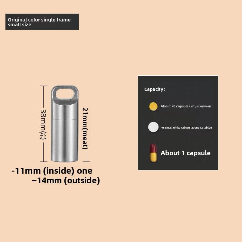 Stainless Steel Pill Bottle Travel Medicine Container Waterproof Portable Pill Organizer Small Box Elderly First Aid Emergency