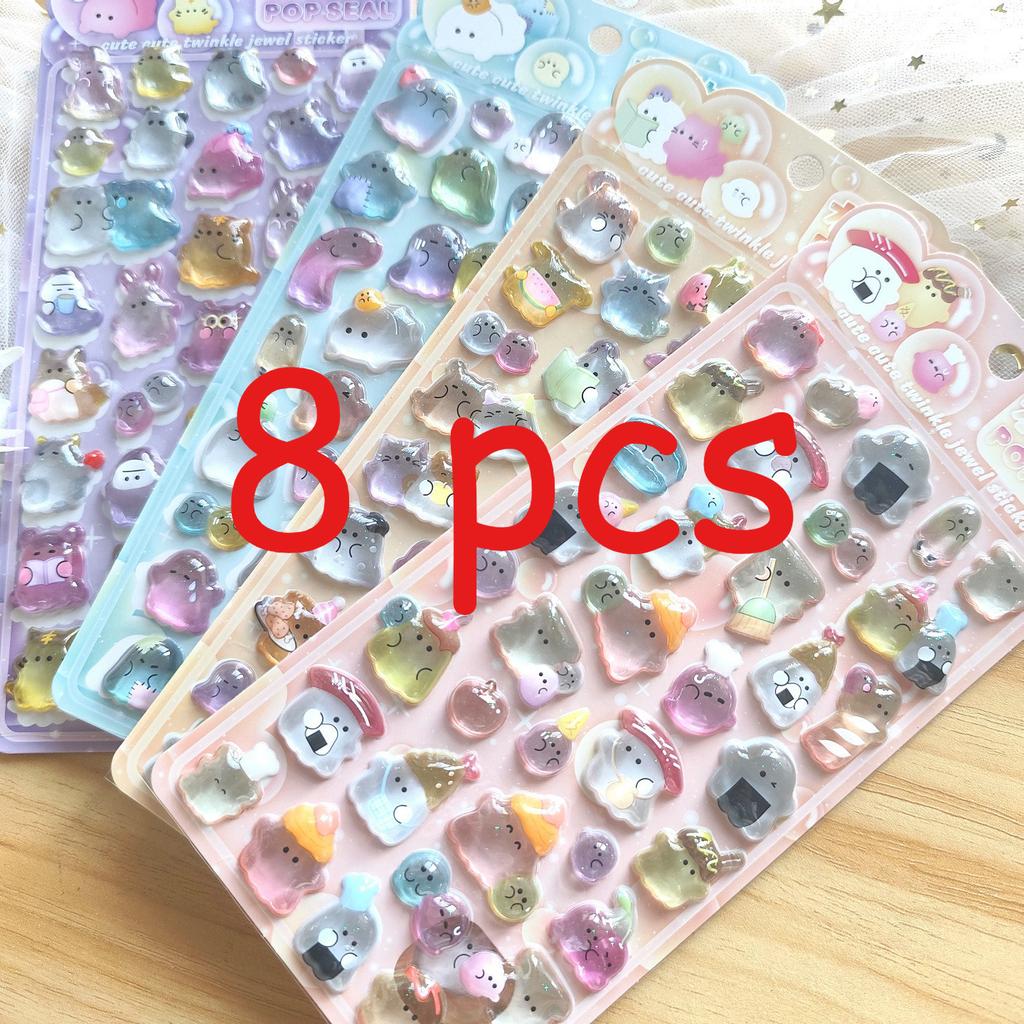 Cartoon Youyou Family 3D Solid Crystal Three-Dimensional Children's Toy Stickers, Handmade Educational Festival Gifts for Kids