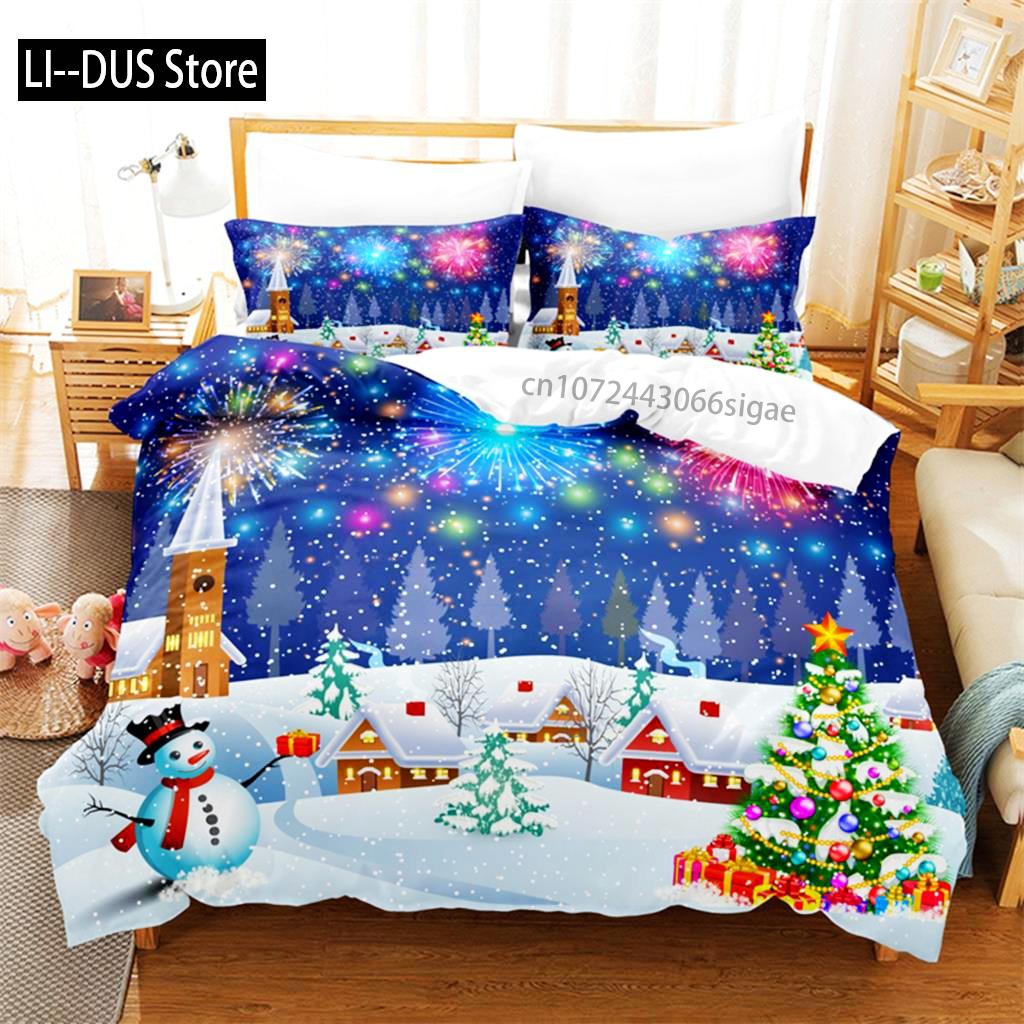 Christmas Decorations Bedding Set Duvet Cover Set 3d Bedding Digital Printing Queen Size Bedding Set Fashion Design