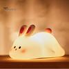 Night Light Silicone Big Face Rabbit Tap USB Rechargeable with Dimmable Timer Soft Eye-Protective LED Night Light
