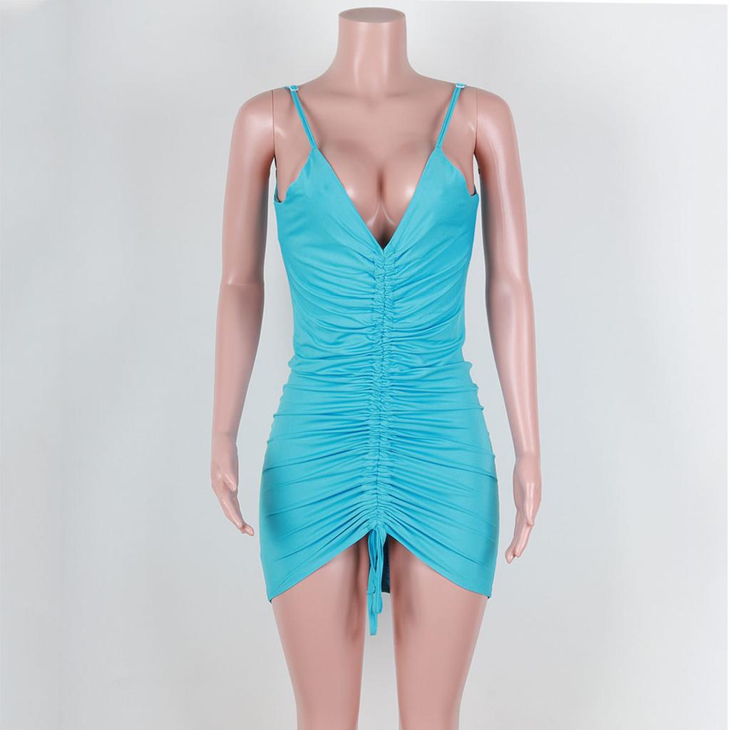 Women's Stretchy Deep V Sexy Halter Dresses