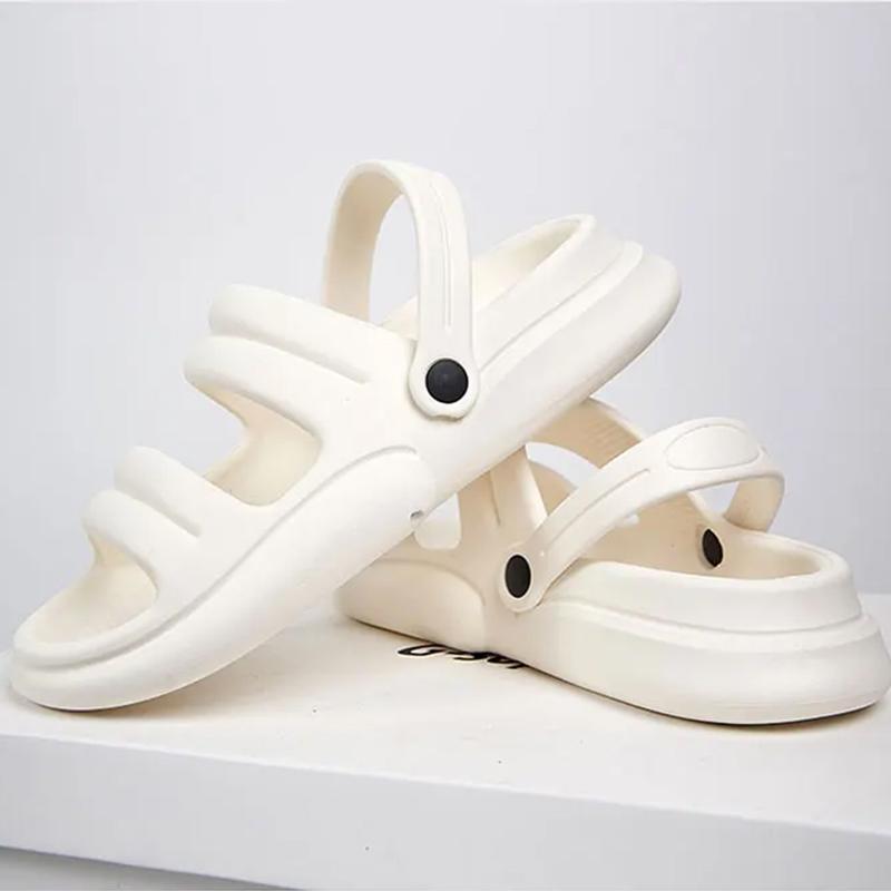 

Большой размер 45 мужские сандалии тапочки летняя обувь EVA супер мягкие толстые подошвы шлепанцы уличные повседневные сандалии пляжная обувь мода 45 белый