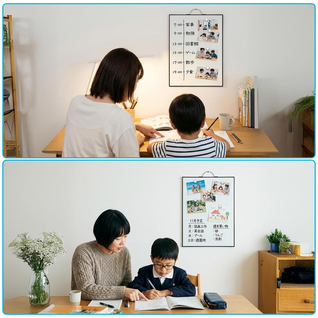 TSJ OFFICE Whiteboard Wall-Mount Mini Magnet A3 Portable Holder Small Wall-Mounted Whiteboard 40cm X 30cm Home Kitchen School Kids Office