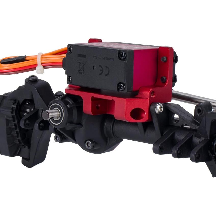 SCX10 III Servo Mount, Aluminum AR45P Portal Mount 4-Link Suspension for 1/10 RC Crawler Axial SCX10 III Sevro On Axle Mount Upgrades (Black)