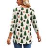 Women's Fashion Casual Christmas Print V-Neck Three-Quarter Sleeve Blouse