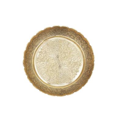 Nitya Brass Prasadam Vastu Nakshi Plate – 219g | Handmade Engraved Brass Bhog Thali for Pooja | Decorative Puja Plate