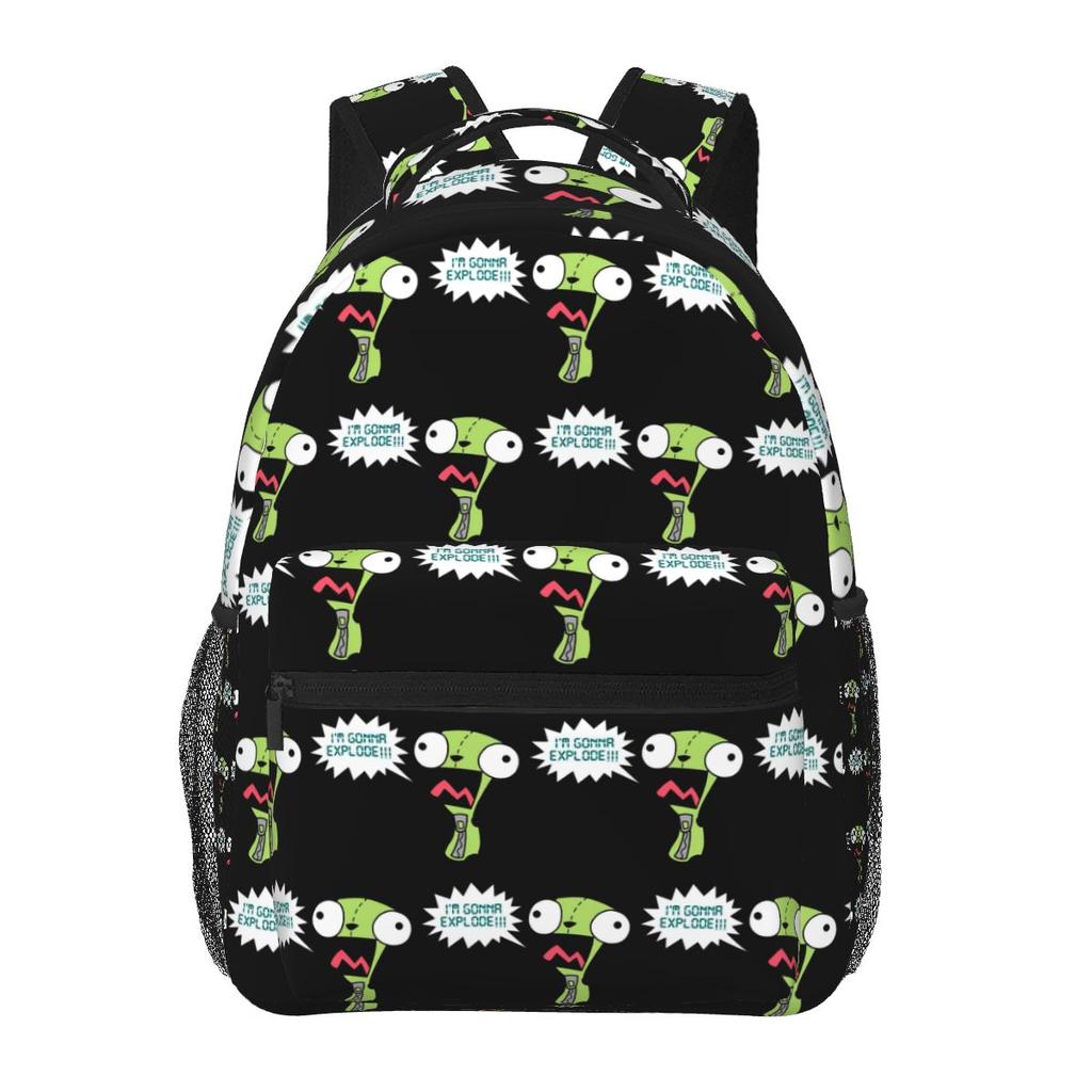 Art Invader Zim Graphic Backpack Student Boys Girls BookBag Kids School Bag Laptop Shoulder Bags for Men Women