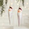 2PCS Red&white Christmas Hanging Decoration Plastic Santa Clause Christmas Tree Ornament Festival Party Supplies Xmas Baubles
