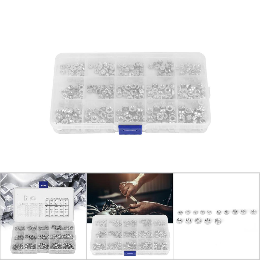 300pcs Nuts Pressure Riveting Self Clinching Nuts Metal Fastener Tool