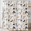 Funny Cute Puppy Animal Pattern Shower Curtain 180x 180cm, Kids Bathroom Decorative Shower Curtain Waterproof