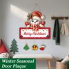 Decorative Elk Wooden Sign Christmas Winter Hanging Sign, Snowman Plaque, Festive Party Supplies Door for Holiday Home Decor Wall