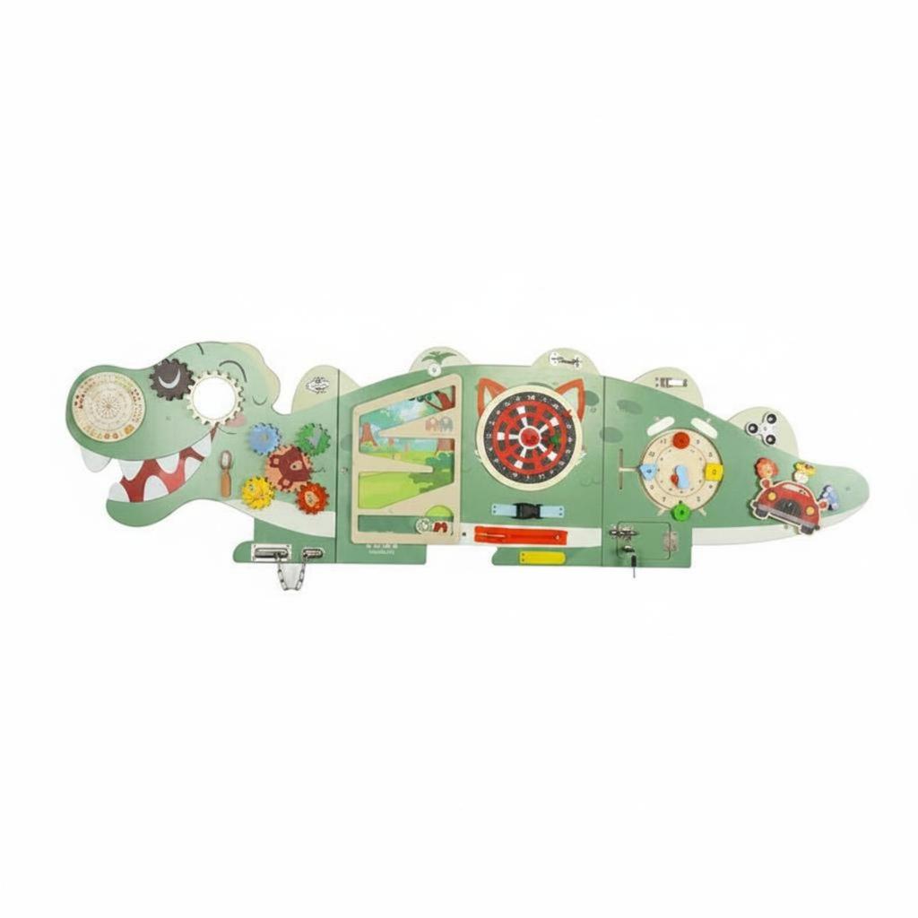 Wall-Mounted Busy Board Easy Install Wooden Wall Activity for Preschoolers