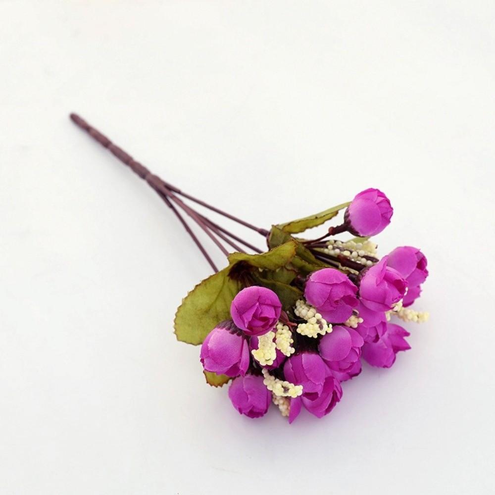 Creative 15 Heads Rose Artificial Flowers Simulation with Stems Faux Roses Flower Bouquets Bouquet Photo Props