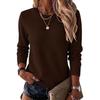 Women's Fashion Crewneck Long Sleeve Knit Sweater Color Versatile Pullover for Fall and Winter