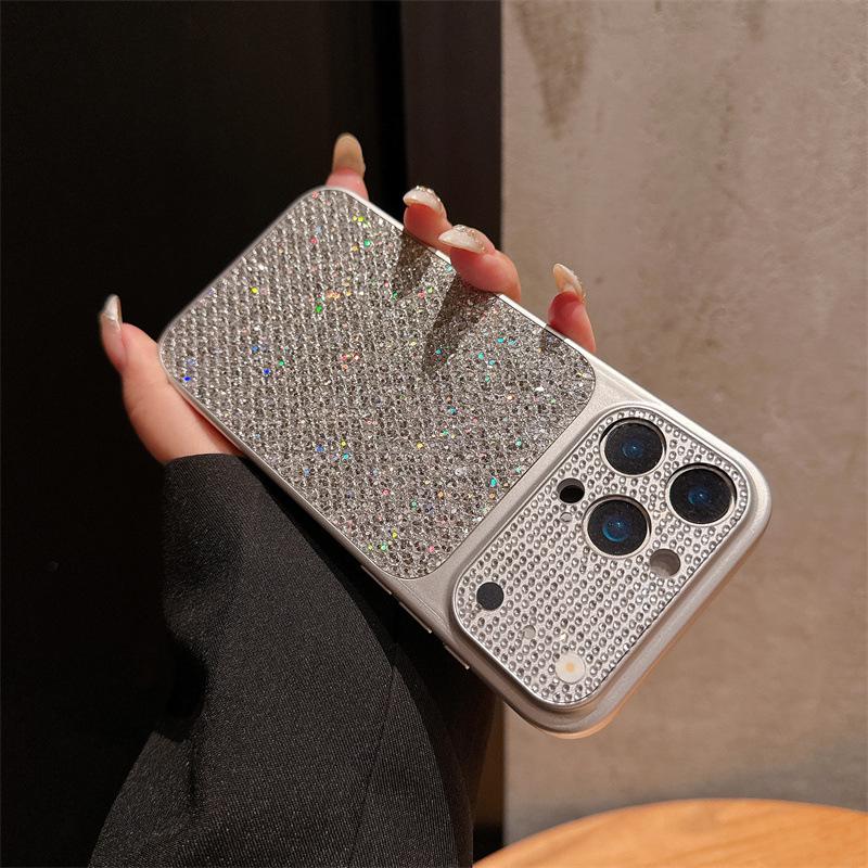 Luxury Rhinestone Lens Case for Apple 16/17 Pro Max: High-Glitter Protective Cover