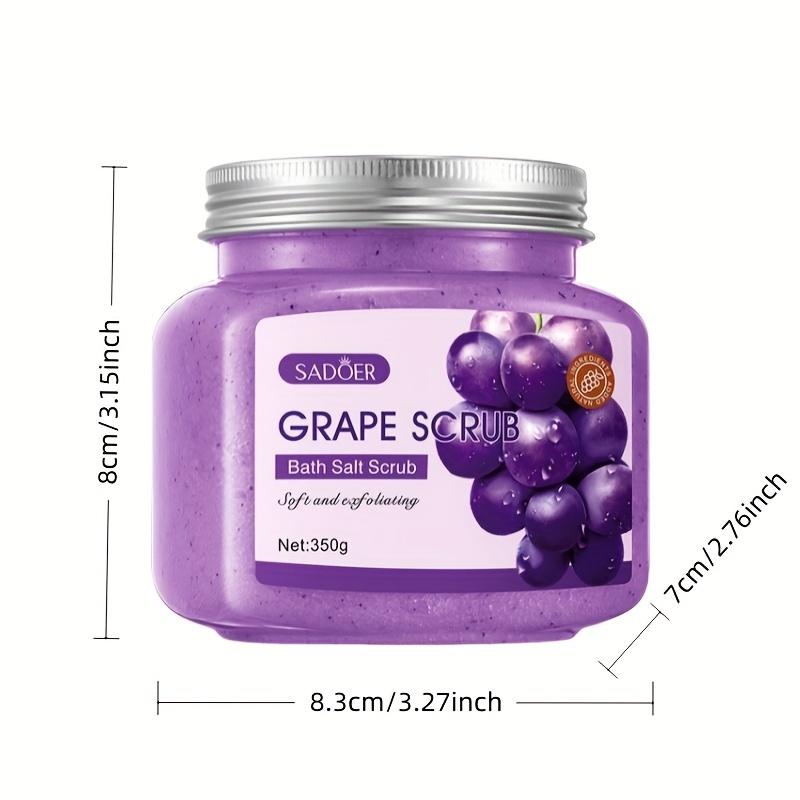 Grape Exfoliating Scrub - Alcohol-Free,Non-Greasy Exfoliating Body Scrub with Grape Extract & Plant Scent, Gentle Physical Exfoliation, Daily Skincare