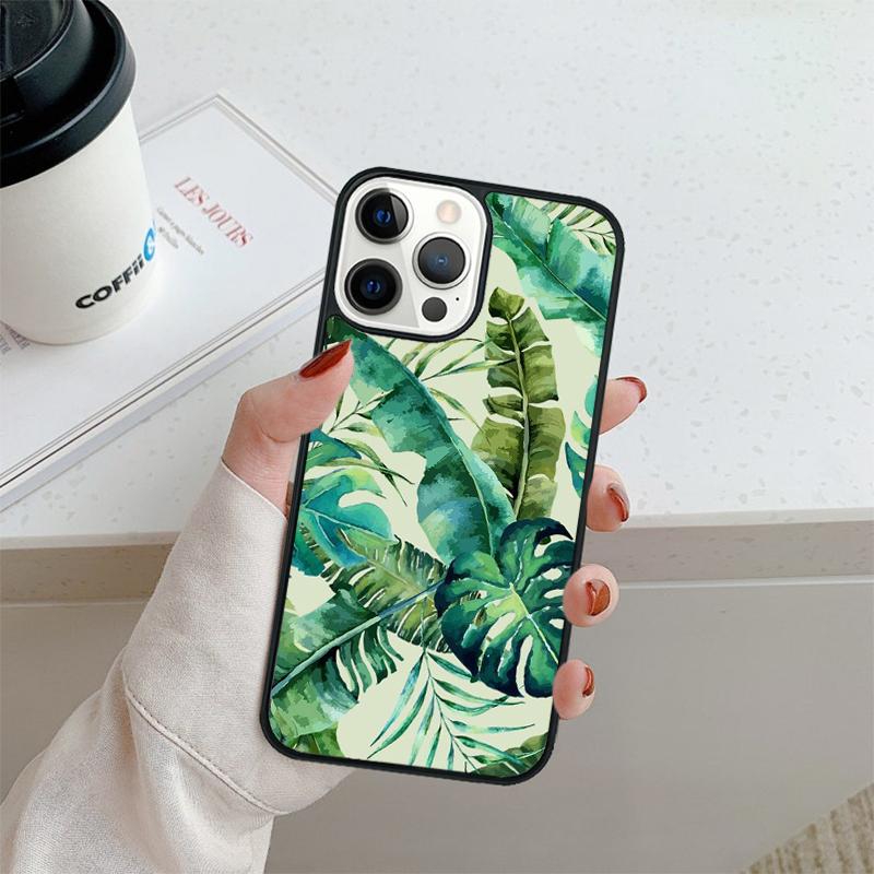 Green Monstera Leaf Phone Case For iPhone 17 Air 16 pro max 15 14 plus 12 13 Shell Cover coque