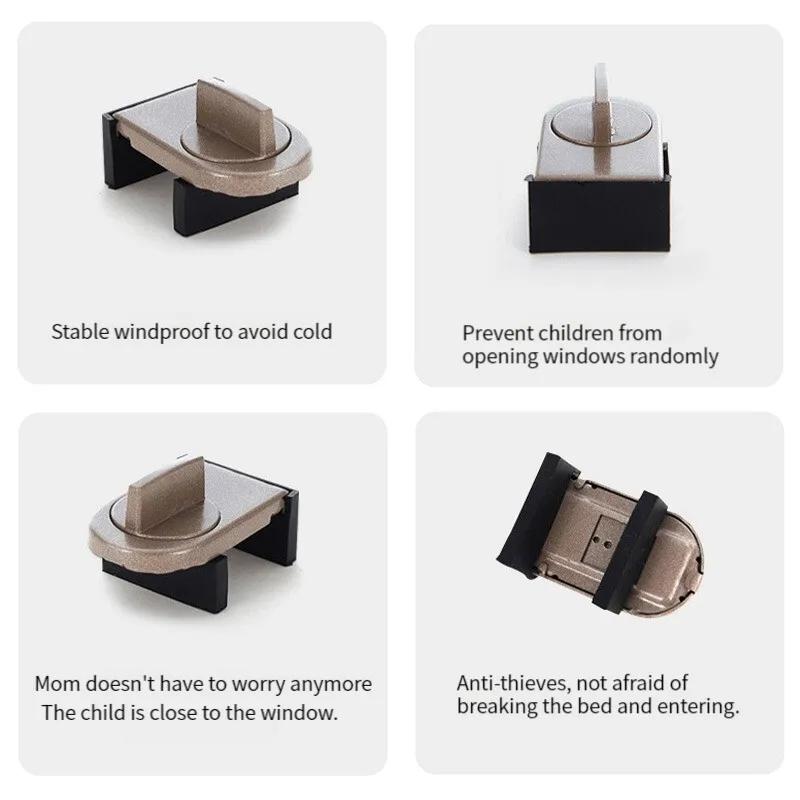 Push Window Child Safety Lock Adjustable Security Door Latch Anti-Theft Lock Direct Sales Window Limit Protection Lock