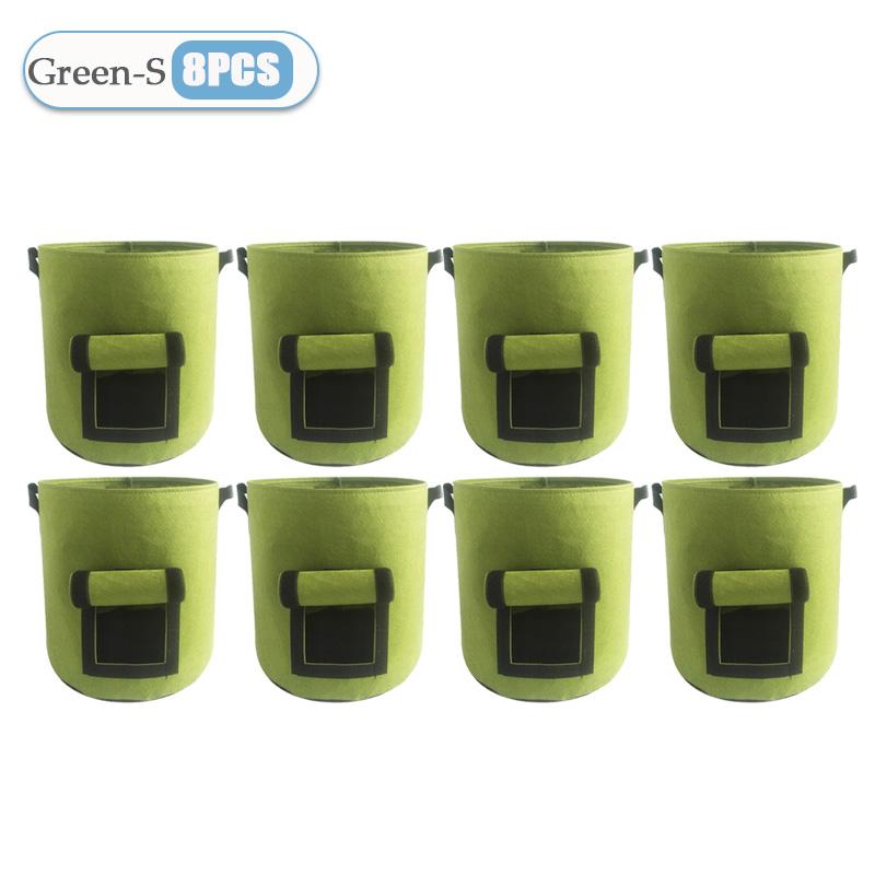 1-8PCS 5/10Gallon Felt Potato Planting Bag Large Diameter Vegetable Plant Seedling Bag Non-Woven Felt Potato Growing Bucket