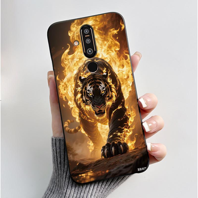 Case For Nokia 8.1 Plus/Nokia X71 Phone Casing Vast Grasslands With Beautiful WildFlowers Pattern Soft Black Anti-Scratch Case