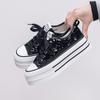 New Design Women's Glitter Shoes Breathable Low-Cut Platform Shoes Woman Comfortable Casual Shiny Shoes For Women Tenis De Mujer