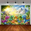 [Party-Banner] 1 Stück mit verschiedenen Hintergrunddekorationsmustern im Cartoon-Dinosaurier-Design als Kulissen-Requisiten