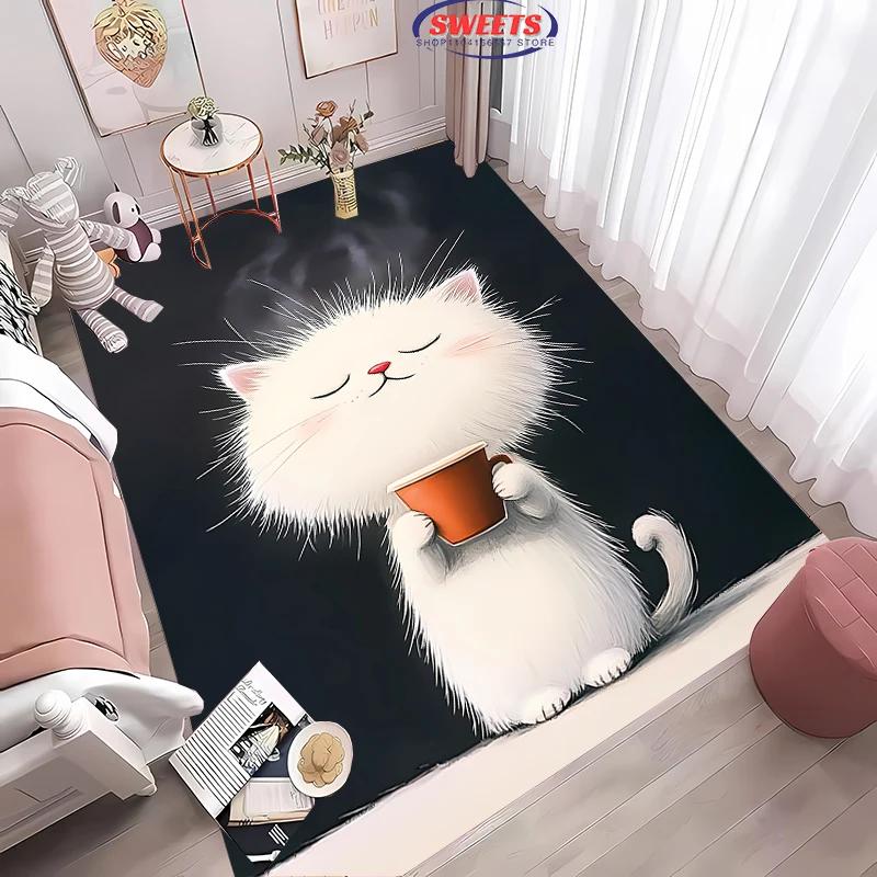 3D Cat Carpet New Release! Anti-slip Sound Insulation,Rug for Living Room Bedroom, Bedside and Office Areas,Durable Washable Mat