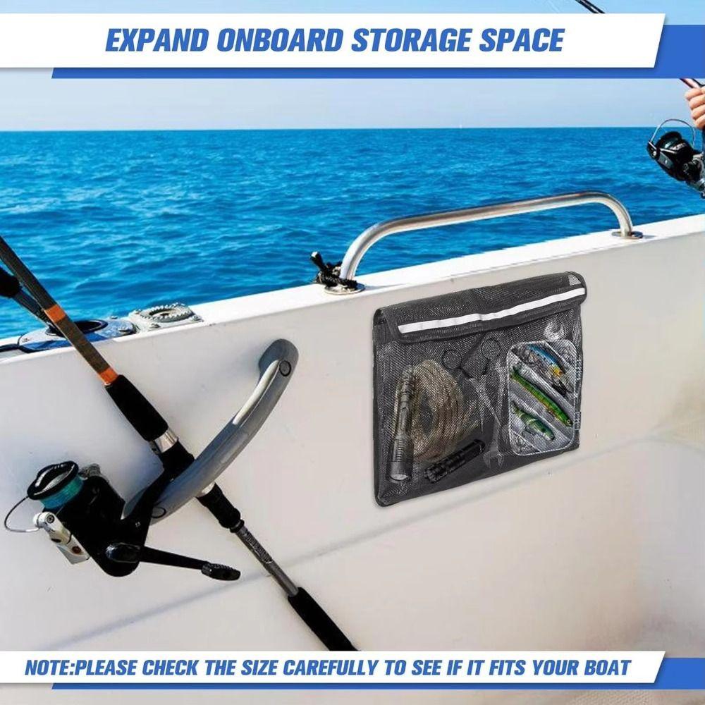 Fashion Self-adhesive Boat Storage Bag Net Bag Organizer Self-adhesive Organizer Loop Marine Storage Net Bag Household