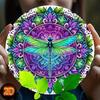 Bohemian Dragonfly Mandala Floral Pattern Metal Tin Sign Colorful Boho Art Wall Decor for Home Garden Yard