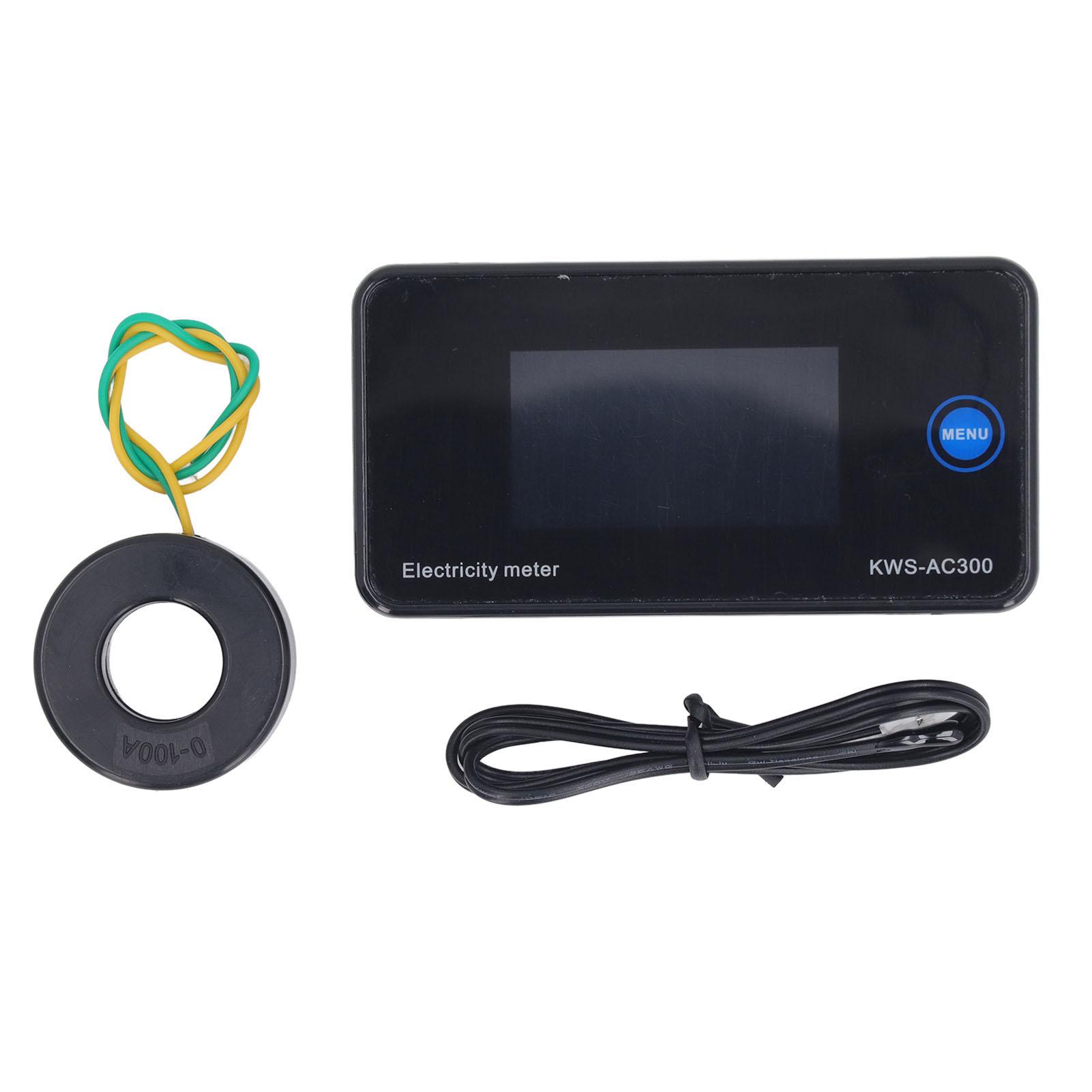 

AC Voltmeter Ammeter AC50300V 0100A Temperature Power LCD HD Display Multimeter with CT